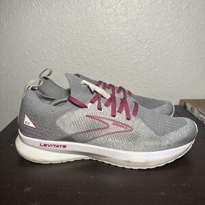 Brooks Levitate StealthFit 5 Running Shoes White/Grey/Baton Women 9.5 *No Insole